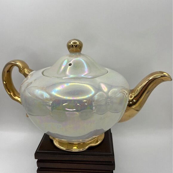 Vintage Ellgreave Heatmaster Pearlescent Lusterware Teapot and Cups - Picture 2 of 16